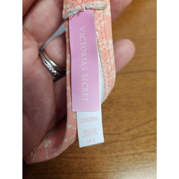 Victoria Secret pink with white geometric pattern bikini. Top 34B, cheeky bottom - Picture 8 of 8